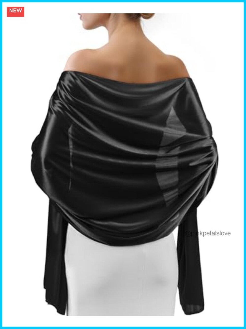 Satin Shawl Wrap for Women, Evening Formal Scarf Cover Up Bridal